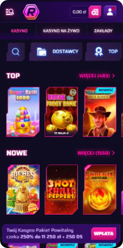 Roby Casino - Biblioteka Gier