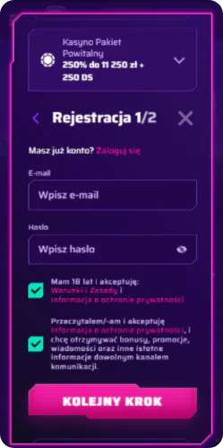 Roby Casino - Kroki Rejestracji